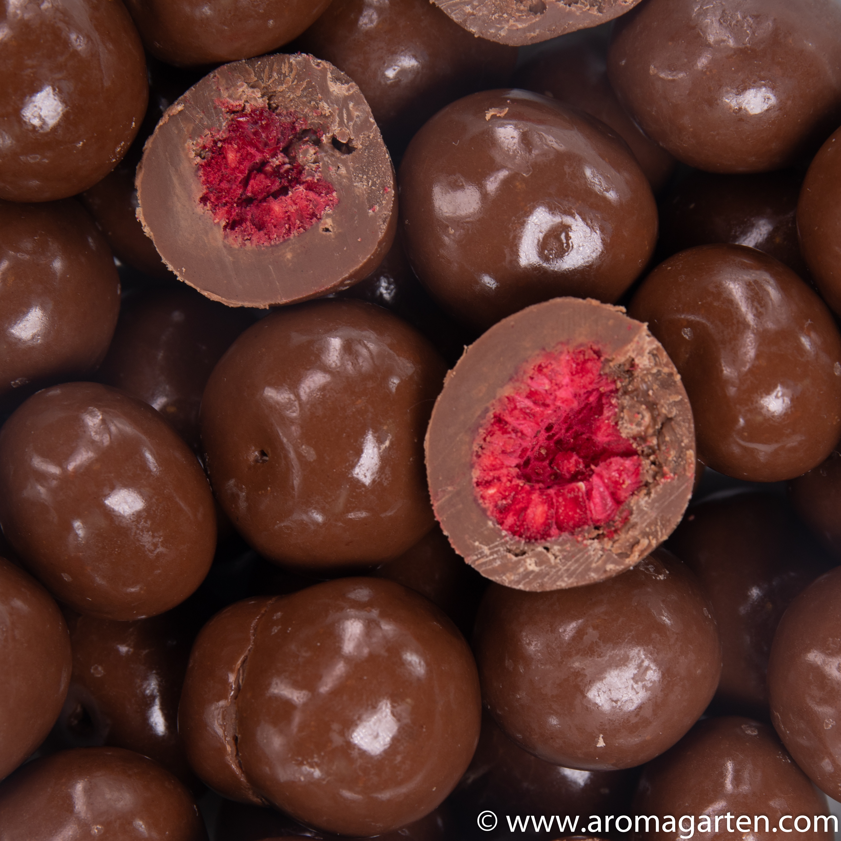 Himbeeren in Vollmilch-Schokolade